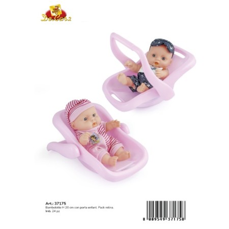 BEBE' 20CM IN GOMMA C/PORTA ENFANT