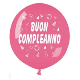 PALLONCINI 36 POLLICI BUON COMPLEANNO FUXIA