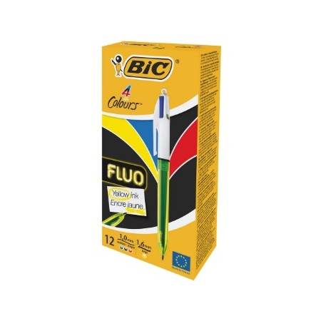 BIRO 4 COLORI FLUO X12