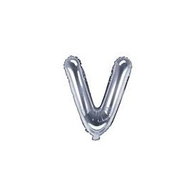 PALL. MYLAR LETTERA V CM 36 ARGENTO.