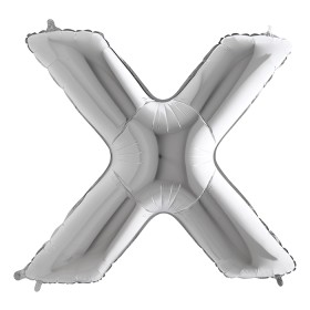 PALL. MYLAR LETTERA X CM 36 ARGENTO