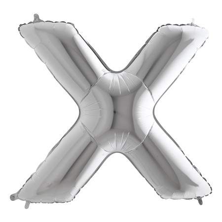 PALL. MYLAR LETTERA X CM 36 ARGENTO