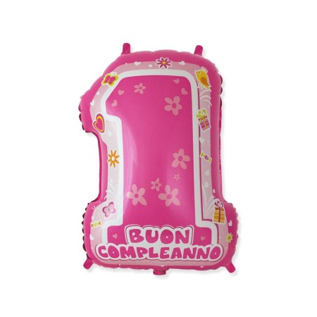 PALLONCINI MYLAR 45X62 UN ANNO ROSA