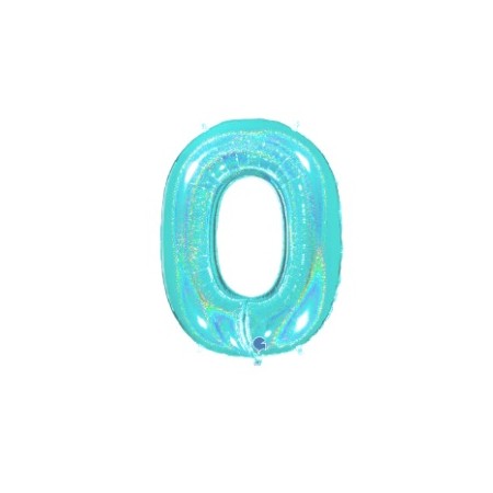 PALLONCINI MYLAR N.0 ACQUA MARINA GLITTER 102CM