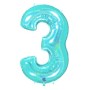 PALLONCINI MYLAR N.3 ACQUA MARINA GLITTER 102CM