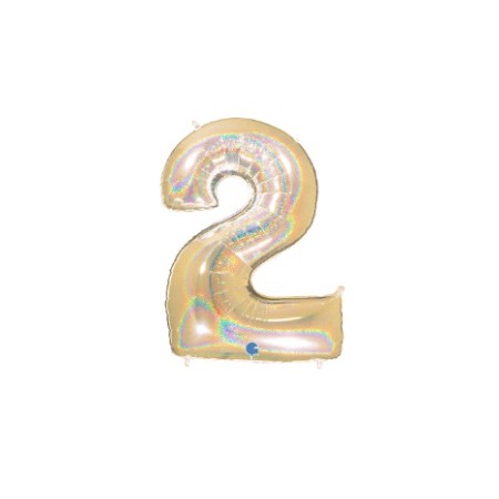 PALLONCINI MYLAR N.2 ORO GLITTER 102CM