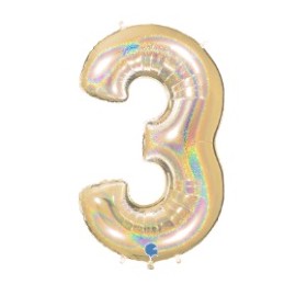 PALLONCINI MYLAR N.3 ORO GLITTER 102CM