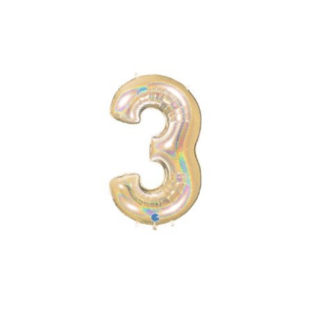 PALLONCINI MYLAR N.3 ORO GLITTER 102CM
