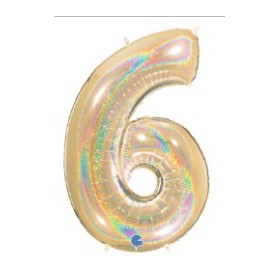 PALLONCINI MYLAR N.6 ORO GLITTER 102CM.