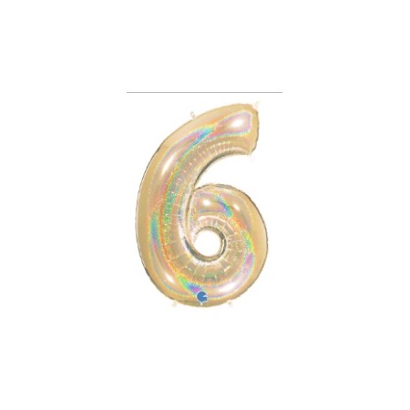 PALLONCINI MYLAR N.6 ORO GLITTER 102CM.