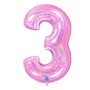 PALLONCINI MYLAR N.3 ROSA GLITTER 102CM