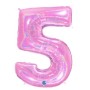 PALLONCINI MYLAR N.5 ROSA GLITTER 102CM