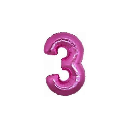 PALL. MYLAR NUMERO 3 CM 36 FUXIA