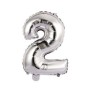 PALL. MYLAR NUMERO 2 CM 36 ARGENTO