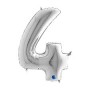 PALL. MYLAR NUMERO 4 CM 36 ARGENTO