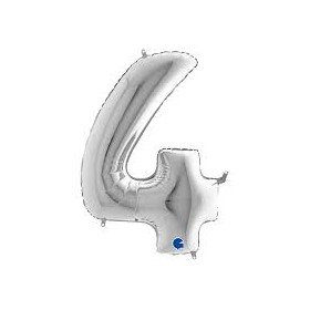 PALL. MYLAR NUMERO 4 CM 36 ARGENTO