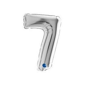 PALL. MYLAR NUMERO 7 CM 36 ARGENTO