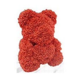 ORSO CON CUORE IN PLASTICA COL. ROSSO CM.25