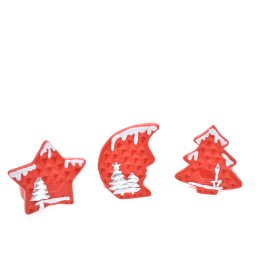 PORTA CANDELE ARGENTO/ROSSO