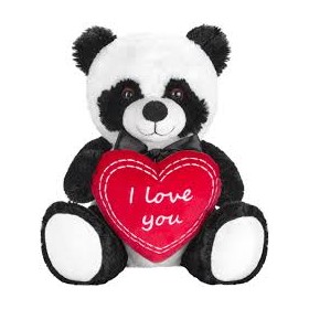 PELUCHE PANDA CON CUORE CM.25