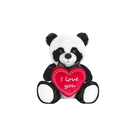 PELUCHE PANDA CON CUORE CM.25