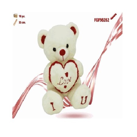 PELUCHE ORSO CON CUORE CM.35
