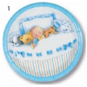 PIATTI PZ 10 23CM CART. PLAST. BABY BOY