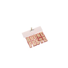 SCRITTA BUONE FESTE 8X12CM.ASS. RED/GOLD