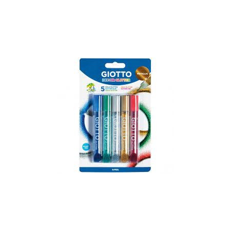 BLISTER COLLE GLITTER GIOTTO METALLIC X 5