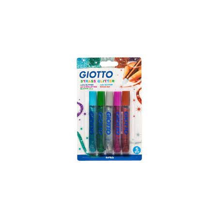 BLISTER COLLE GLITTER GIOTTO CONFETTIS X 5