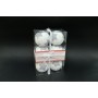 BOX 6 SFERE 9CM STAR IN YUTA ARGENTO.