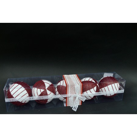 BOX 5 SFERE 11CM LINE ROSSO