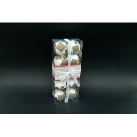 BOX 10 SFERE 6CM BOTTONE MARRONE.