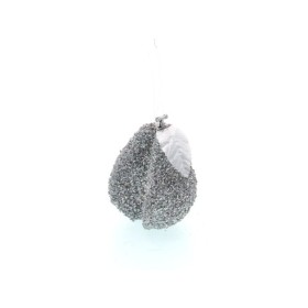 PERA TAGLIATA GLITTERATA ARGENTO 8CM.