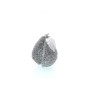 PERA TAGLIATA GLITTERATA ARGENTO 8CM.