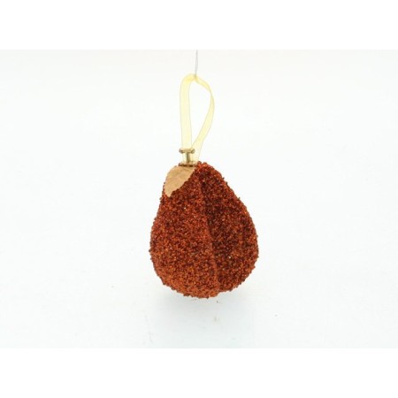 PERA TAGLIATA GLITTERATA RAME 8CM.