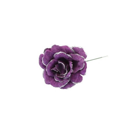 ROSA GAMBO CORTO 18CM VIOLA
