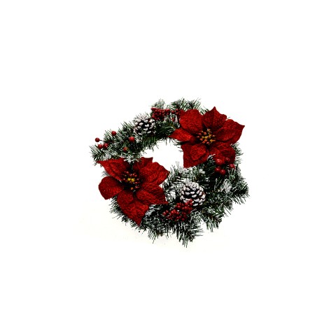FUORIPORTA 35CM STELLA CON BACCHE ROSSO