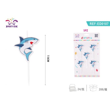 CANDELE SQUALO BLU 7.5CM