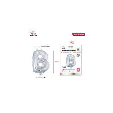 PALLONCINO MYLAR ARGENTO LETTERA B 40CM