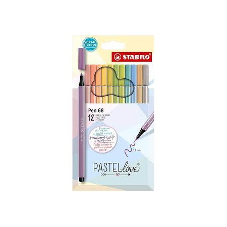 BIRO STABILO PEN 68 PASTELLOVE X 12