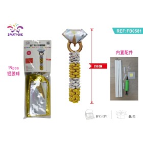 SET PALLONCINI MYLAR DIAMANTE ORO ARGENTO