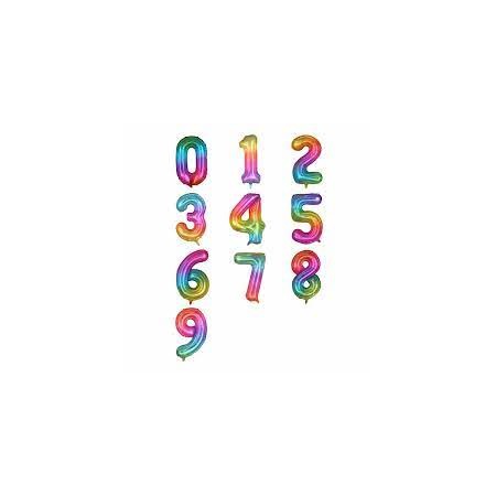 PALLONCINO MYLAR COLORE NUMERO 9 CM 80