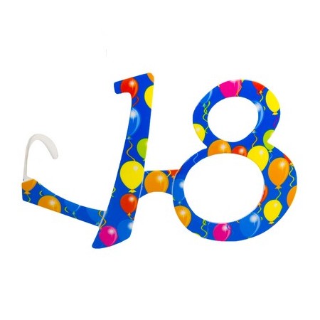 PARTY AGE GLASSES BLUE 18 QS.