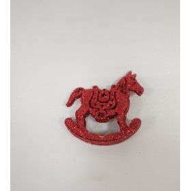 ADDOBBO CAVALLO  A DONDOLO CM.10 ROSSO