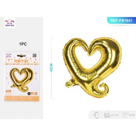PALLONCINI MYLAR CUORE ORO CM.45