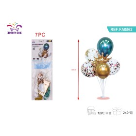 SET PALLONCINI CORONA METALLIZZATA BLU 85CM