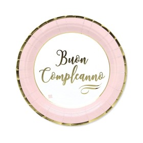 PIATTI GRANDI COMPLEANNO CHIC ROSA