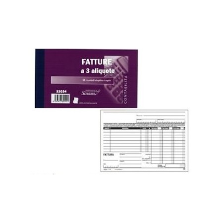 BLOCCHI FATTURA 3 ALIQUOTE 23X15 2 COPIE