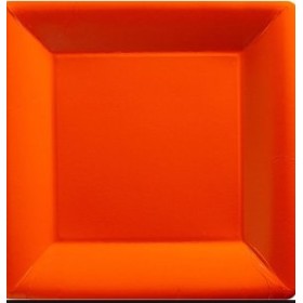 PIATTI QUADRATI 25CM ARANCIONE.